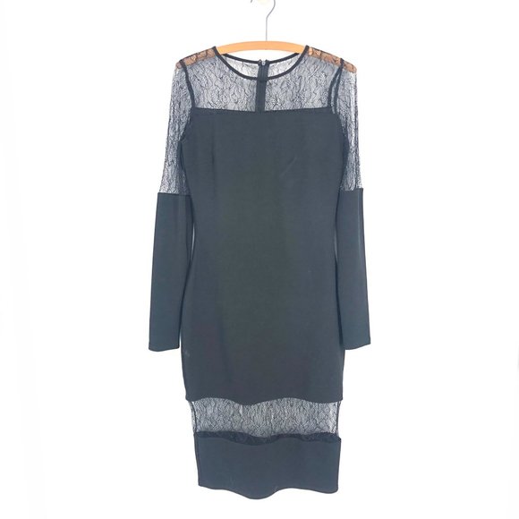 Missguided Dresses & Skirts - NWOT Misguided Black Long Sleeve Lace Midi Dress Sz 12
